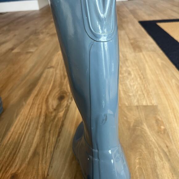 Hunter Original Back Adjustable Tall Gloss Boot Women's Size 8 Blue - Picture 12 of 14